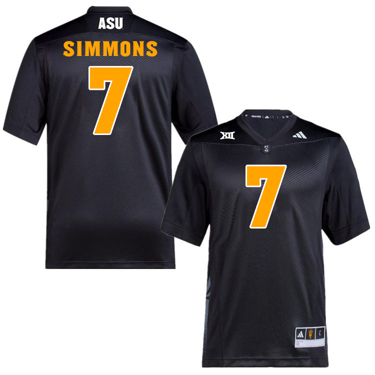 Men #7 Shamari Simmons Arizona State Sun Devils College Football Jerseys Stitched-Black